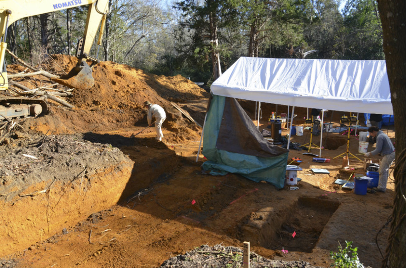 Some of the excavation team at work on Boot Hill.